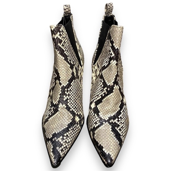 Zara Womens Leather Snakeskin Heeled Ankle Booties - Size 11 EU 42 - Picture 3 of 12